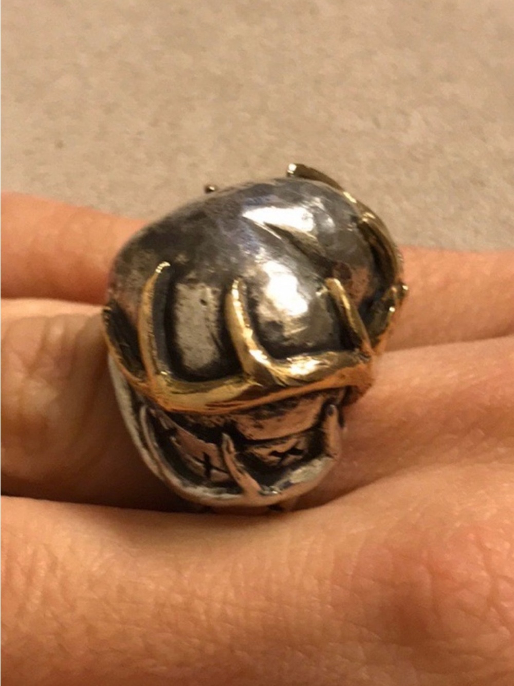 Dian Malouf sterling silver heart with 14 kt gold gorgeous gorgeous statement